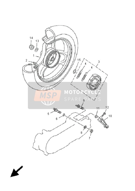 Yamaha YN50 NEOS 2005 Rear Wheel for a 2005 Yamaha YN50 NEOS